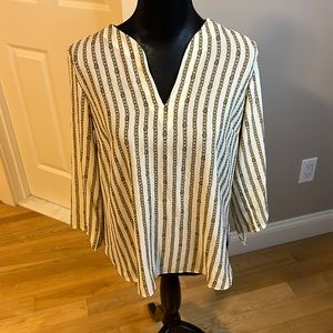 Michael Kors Stripe Chain Tie Top NEW